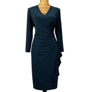 NWOT - Anne Klein Deep Blue Long Sleeve Dress